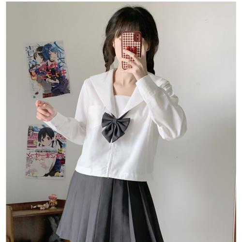 Black-and-white jk college style wearing sailor suit long short sleeve school for students uniform