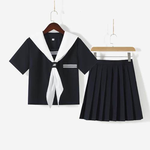 Japanese jk uniform basic school uniform white collar sailor suit college style