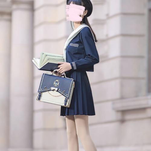 Sailor Suit JK Uniform Skirt  White Collar Japanese College Style Autumn and Winter Suit for Women