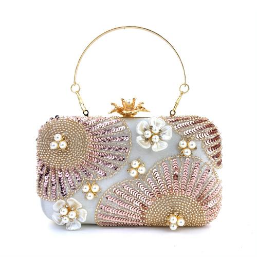 New Flower Pearl Clutch Fashion Sequin Pearl Wedding Banquet Women's Bag