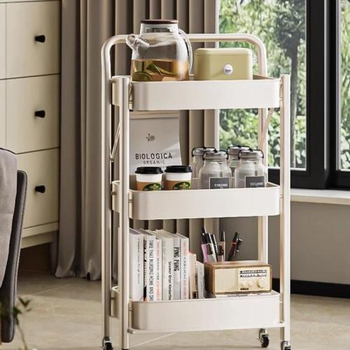 Floor-standing Trolley Storage Rack Mobile Kitchen Storage Rack Household Multi-functional Living Room Foldableable