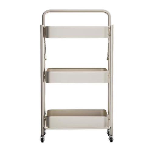 Folding Trolley Kitchen Storage Rack Installation-Free Movable Household Fruit and Vegetable Bookshelf