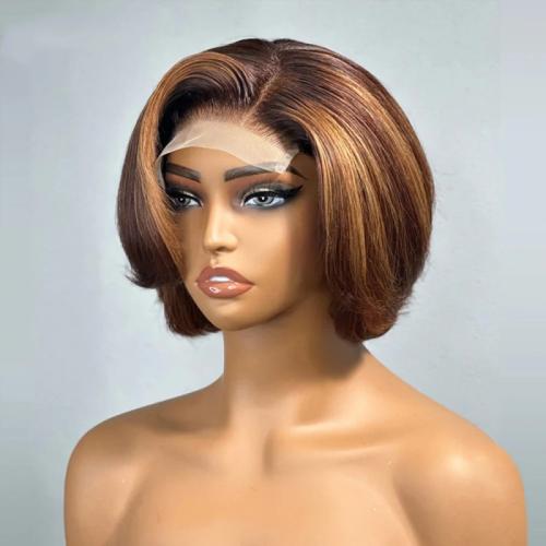 4*4 lace Glueless Pixie cut Wig 100% human hair