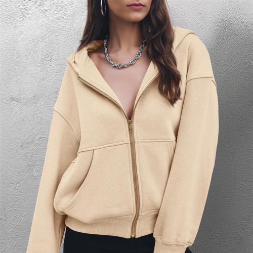 Women's Zipper Hoodie Sweatshirt  Autumn Long Sleeve Loose Pocket Fashion Jacket