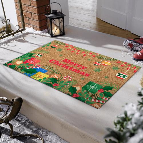 Christmas home mat door entrance retro series floor mat stain-resistant practical floor mat