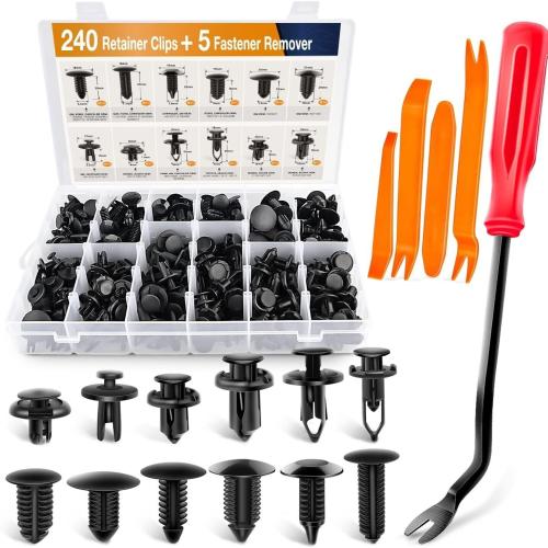 240PCS Box Set Bumper Fender Liner Push Type Retainer Clips andTool for Ford