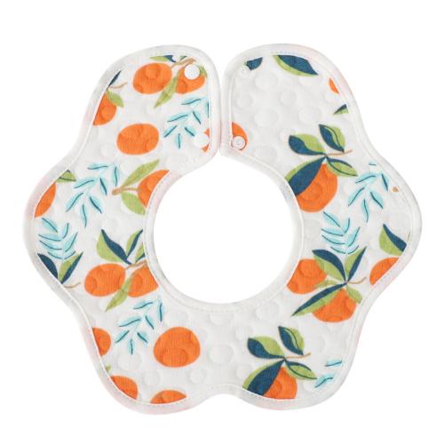 Waterproof bib cotton gauze cotton children's petals baby bib baby rotatable saliva towel bib