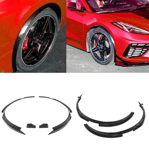 For 2020-Up Corvette C8 CARBON FLASH METALLIC Front & Rear Wheel Fender Extensions