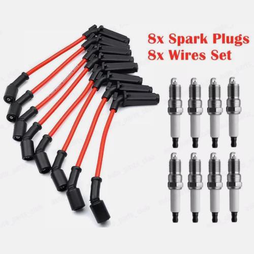 8Pack 9748RR Wires Red & 41-962 Spark Plugs Set For Chevy GMC 4.8L 5.3L 6.0L V8