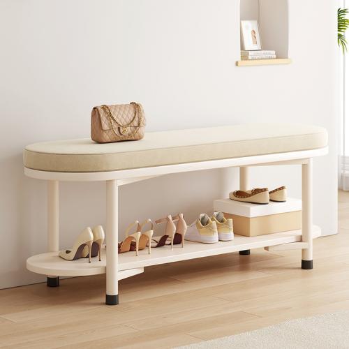 Cream style shoe changing stool shoe cabinet Household long stool