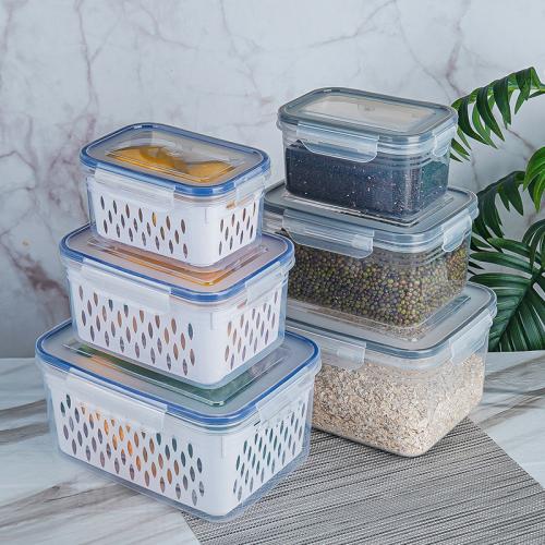 Food Grade Plastic Preservation Box Household Double-layer Refrigerator Box Kitchen Storage Box