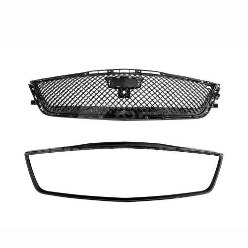 For 16-20 Cadillac CT6 | Blackwing Style GLOSS BLACK Front Bumper Grille Cover