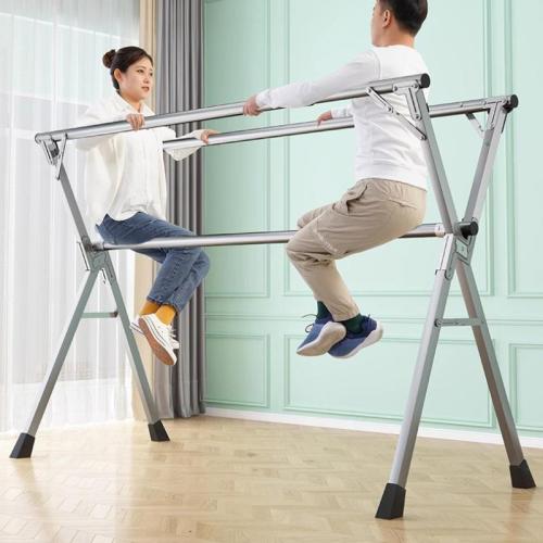 Folding Clothes Rack Floor Indoor Clothes Drying Rod Household Balcony Outdoor Stainless Steel