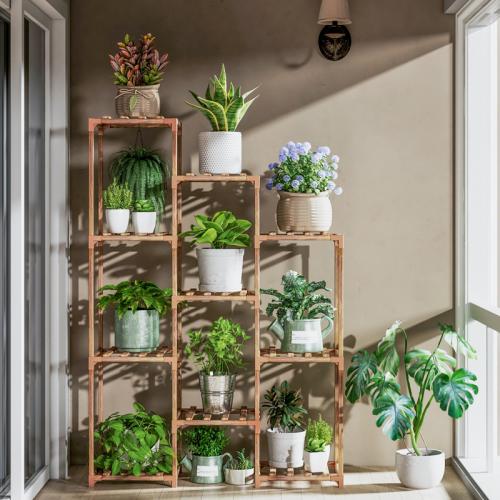 Multi-layer Flower Rack Indoor Solid Wood Flower Pot Rack Living Room Balcony Plant Rack Floor Green Pot Rack