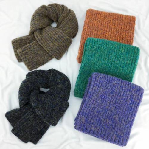 New knitted scarf women's autumn and winter thickened colorful soft wool scarf couple Fashion warm shaw