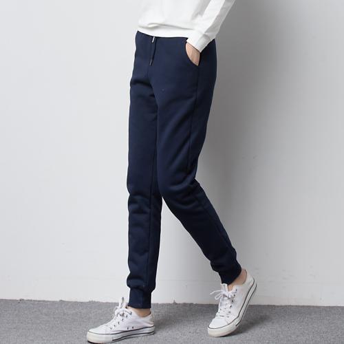 Autumn and Winter New Solid Color Fleece-lined Thickened Casual Pants Sports Pants