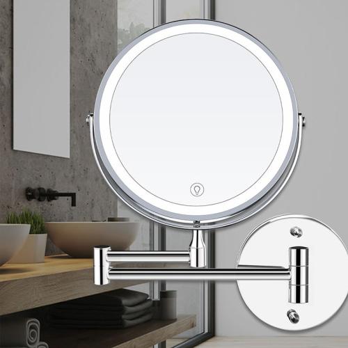 8inch Bathroom led Makeup Mirror Wall Mounted Folding Mirror Bathroom Mirror