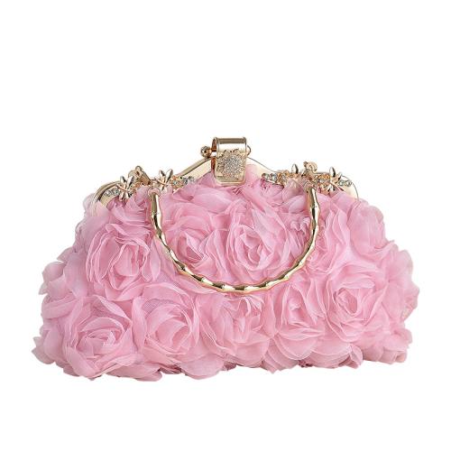 Polyester Clutch Tas Rhinestone Bloemen meer kleuren naar keuze stuk