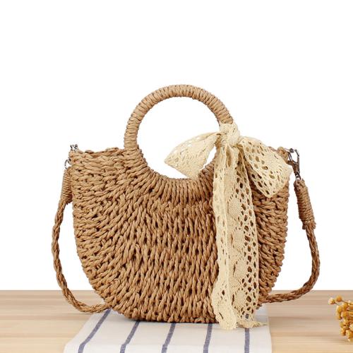 Paper Rope Beach Bag & Easy Matching Woven Tote large capacity PC