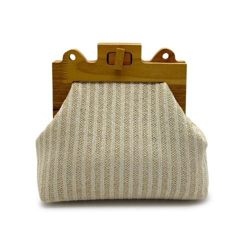 New Wooden Bracelet Hand-held Straw-woven Evening Bags Hand-held Straw-woven Bag