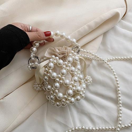 Fashion Beaded Woven Bag Women's New Fresh Sweet Stylish Handbag Exquisite Trend Crossbody Bag