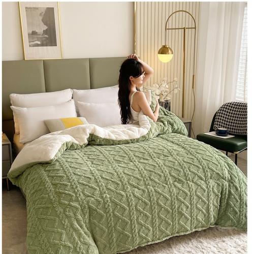 Lamb Fleece Quilt Winter Quilt Thickened Warm Winter Double-Sided Fleece Blanket Mattress