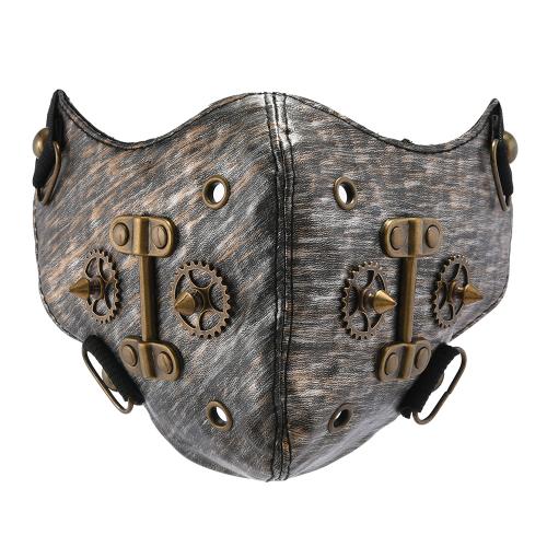 Men's Personalized Mask Punk Style Leather Trapped Beast Halloween Dust Mask