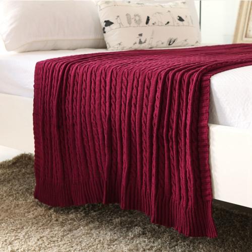 Cotton twist wool knitted blanket handmade sofa blanket air conditioning summer quilt