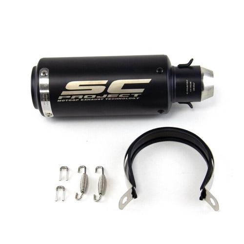 Slip-on 51mm 2inch Universal Motorcycle Exhaust Muffler Pipe Tail Tips Black