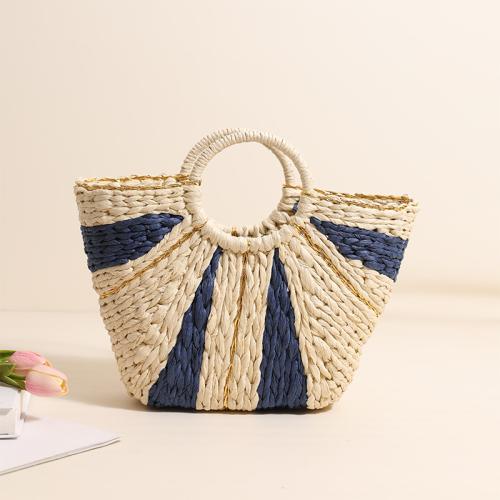 Straw Woven Bag New Large Capacity Tote Vegetable Basket Bag Holiday Beach Woven Bag