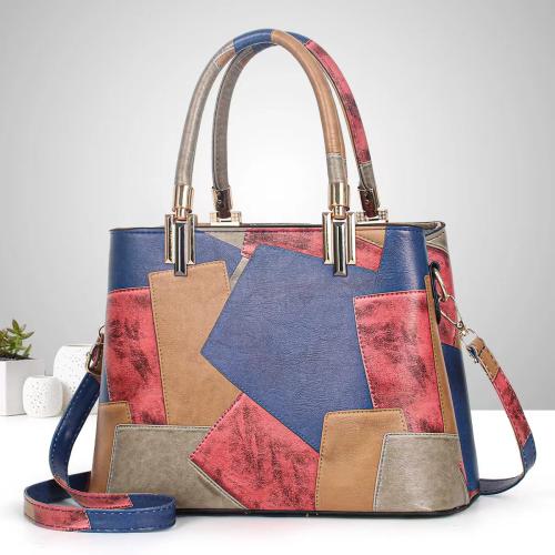 New Fashion Stitching Mother Bag Contrast Color All-match Handbag Multi-layer Large Capacity