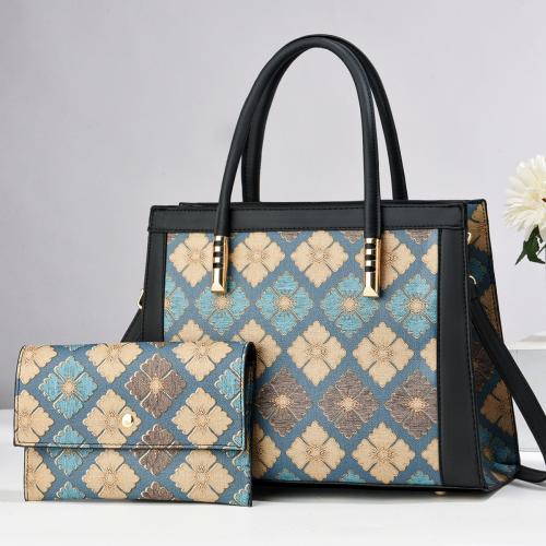 New Floral Plaid Bag Fashionable Simple Stitching Handbag All-match Lightweight Shoulder Bag