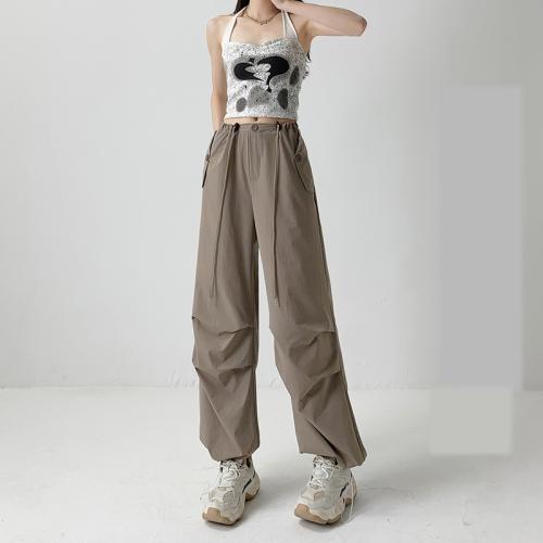 Nylon quick-drying overalls women's parachute pants high waist wide leg casual sweatpants sports pants