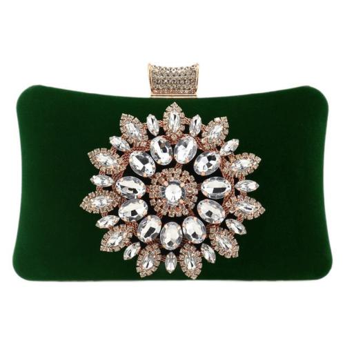 Diamond Evening Clutch Bag All-match Sunflower Velvet Bag Evening Handbag