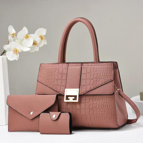   women's bag texture handbag stone pattern shoulder bag large capacity combination