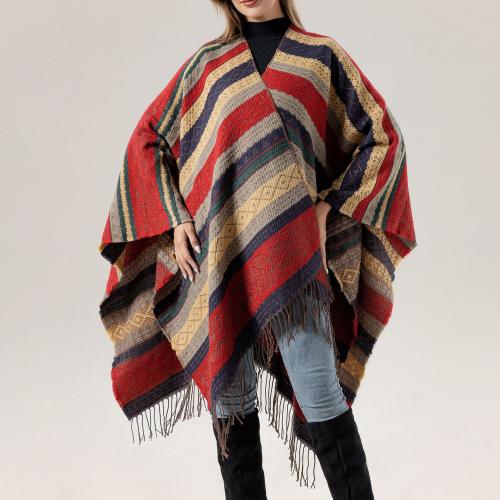 Cashmere Tassel Shawl Women's Sweet Color Matching Cold-proof Warm Blanket Travel Cape