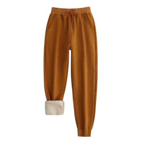 2024 New Fashionable Lamb Fleece Sweatpants Fall/Winter fleece-lined Warm Casual Pants