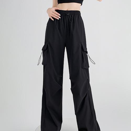 Nylon women's thin straight parachute pants high waist casual wide leg quick-drying Sports