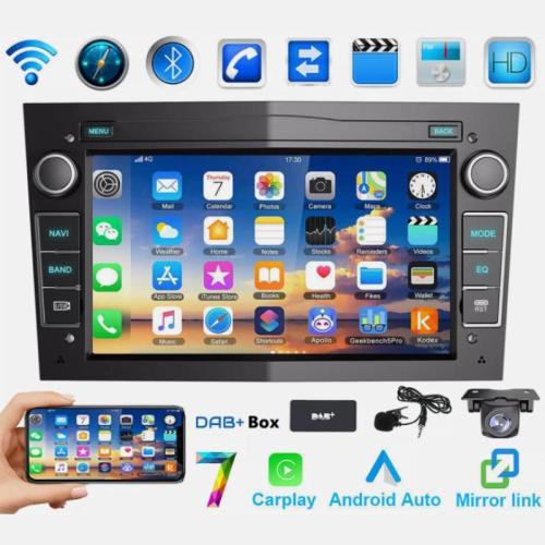 DAB and Android 13 Carplay Car Stereo GPS Sat Nav Kam For Vauxhall Astra H Corsa C D Zafira