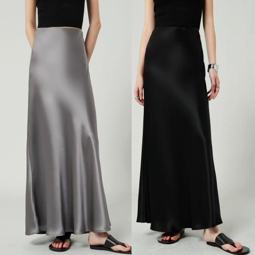 Acetic Acid Satin Sericized Soft Straight Beef Tendon High Waist Long Skirt Women's 2024 Elegant Long Skirt