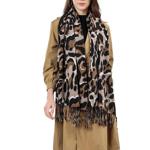 Imitation Cashmere leopard print scarf warm all-match lengthened shawl fashion tassel scarf