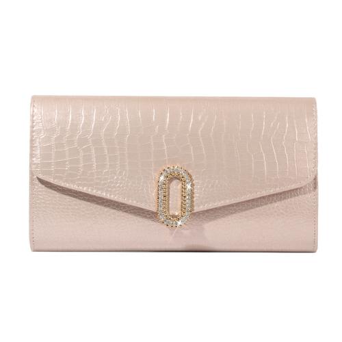 Fashion new diamond jewelry envelope bag PU crocodile pattern evening bag