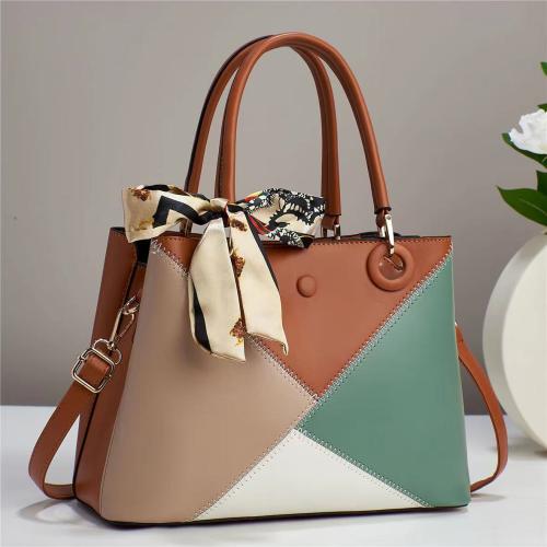 PU Leather hard-surface Handbag large capacity & attached with hanging strap Solid PC