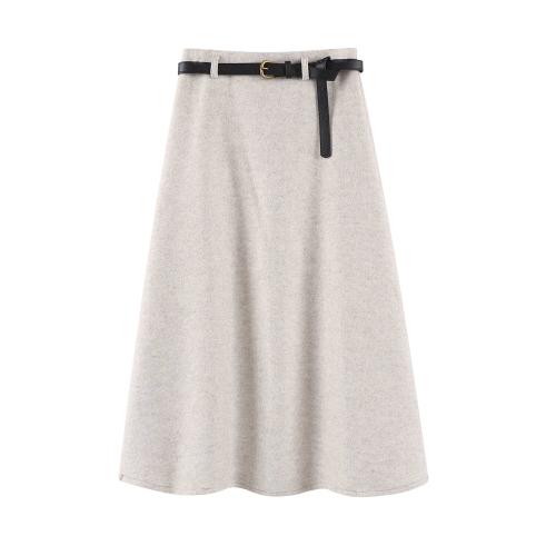 Woolen Skirt Women's Winter 2024 New A- Line Slim Umbrella Skirt Flesh Covering Elegant Skirt