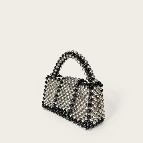 Niche Design High-grade Texture Handmade Beaded Color-matching Clam Tote Bag