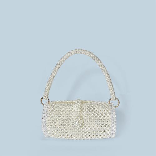 New Vintage Pearl Bag Acrylic Beads Portable Woven Beaded Small Bag Mobile Phone Bag