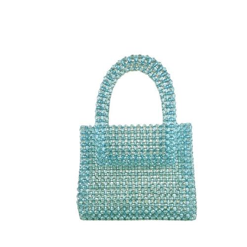 Dark green portable small bag hand-woven beaded finished simple casual versatile popular bag