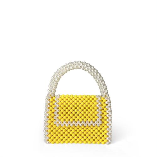 High-grade Texture Box Bag New Yellow Small Square Bag All-match Fashionable Handmade Retro Hand Bag