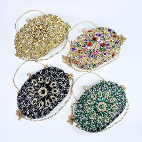 Fashion women's handbag evening bag sunflower full diamond goose egg small clutch