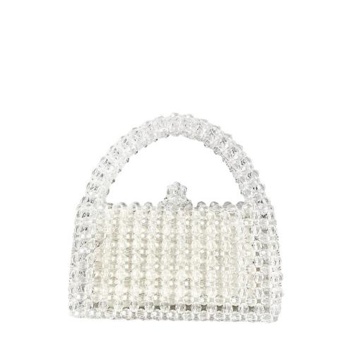 New Crystal Beaded Bag Hand-woven Beaded Bag Fashion All-match Women's Bag Colorful Acrylic Beads